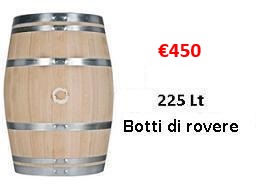 225 lt botti di rovere